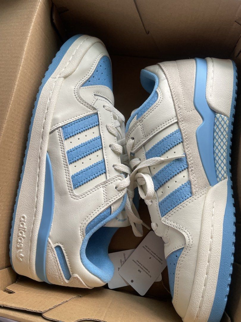 Adidas Forum Low CL - Blue and White (Category: Sneakers) located in Rizal. Submitted by alexamaep (Listing ID 1437800294, Image 1). Description: - Adidas Forum Low CL sneakers - Color: White and Blue - Features Adidas logo - Size: US 9, UK 8.5, FR 42 2/3, JP 270, CHN 265 - Made in Vietnam - Includes original box 100% ORIGINAL❗️ price is negotiable.