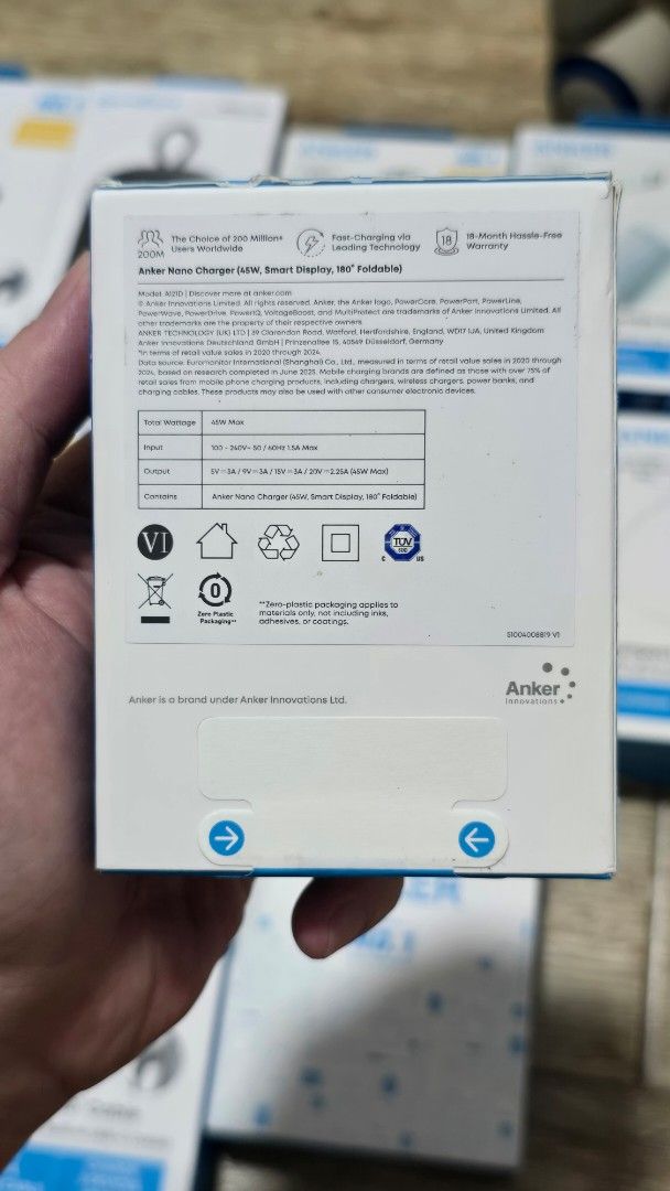 Anker Nano Charger 45w Smart Display (Category: Chargers & Cables) located in Malabon City. Submitted by hyrugadgets (Listing ID 1437915992, Image 2). Description: Anker Nano Charger Smart Display 45w Price: P.990 Loc: Malabon Pin: Hyru Gadgets.