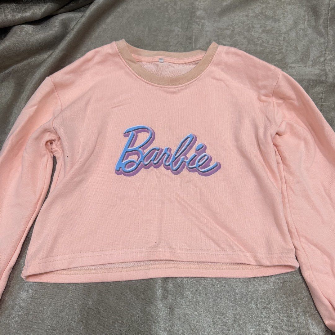 Barbie Sweatshirt and Sweatpants Set (Category: Sets or Coordinates) located in Manila. Submitted by blossm (Listing ID 1437927015, Image 1). Description: Barbie terno pants and long sleeves! 🤍 super ganda and kapal ng tela 😍.