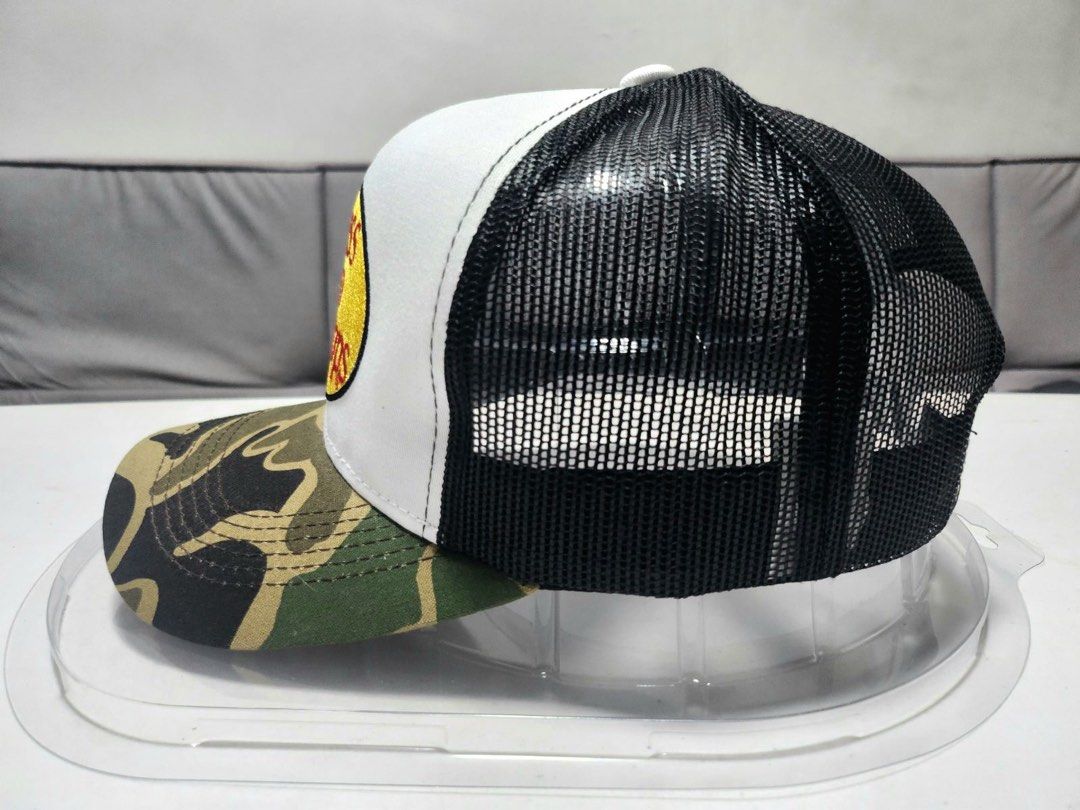 Bass Pro Shops Camo Trucker Cap 2 tone (Category: Caps & Hats) located in San Juan City. Submitted by roror0cks (Listing ID 1437854579, Image 3). Description: - Bass Pro Shops 2 tone camou - White front panel with logo - Camo brim - Black mesh back - Adjustable snap closure - Trucker style - Perfect for outdoor activities or casual wear Pm your tawad lang mga boss.