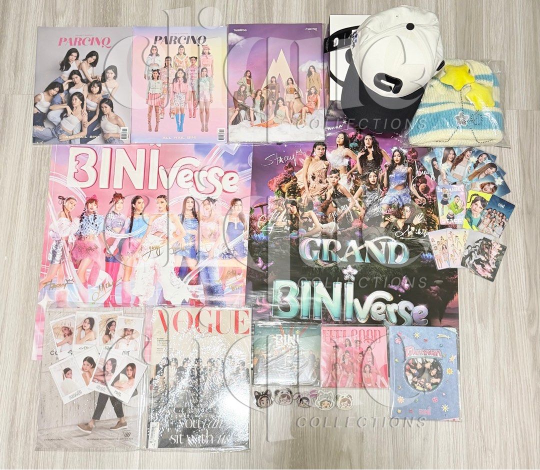 [SET] BINI OT8 WET SIGNED POSTER SET (Category: Fan Merchandise) located in Manila. Submitted by cliquecollections (Listing ID 1437826519, Image 1). Description: STRICTLY SELLING THIS AS SET SET INCLUSIONS: (1) BINIverse OT8 Wet Signed Poster [FOR SVIP HOLDERS ONLY DURING FIRST SOLO CONCERT] (1) GBV OT8 Digitally Signed Poster (1) Arc All Star Cap 6 Panel (1) BINI Beanie (1) Parcinq BINI Tugatog Magazine (1) Parcinq All Hail BINI V1 (1) Parcinq A