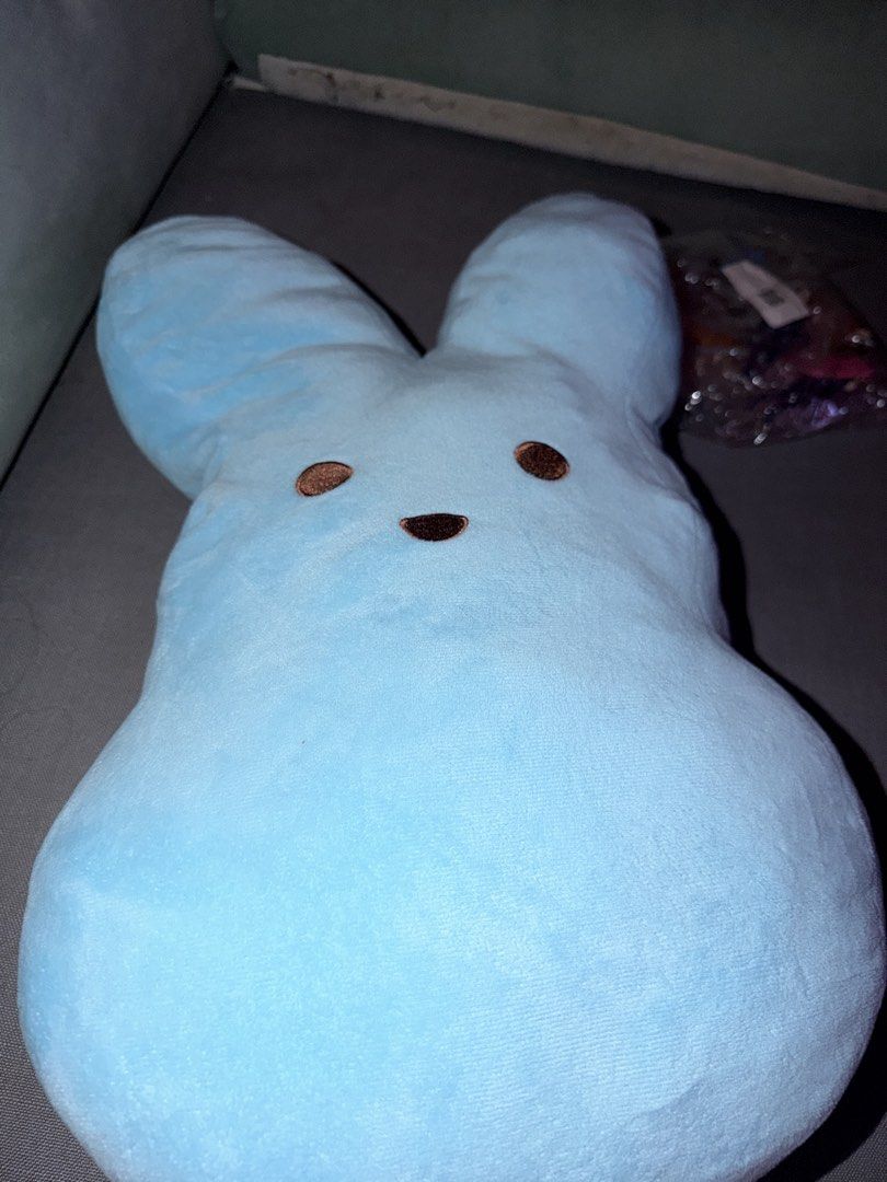 Blue Peeps Bunny Plush Toy BIG (Category: Plushies & Soft Toys) located in Manila. Submitted by niafatima (Listing ID 1437917864, Image 1). Description: - Cute blue Peeps bunny plush - Soft and cuddly material - Features brown eyes and long ears - Great gift idea.