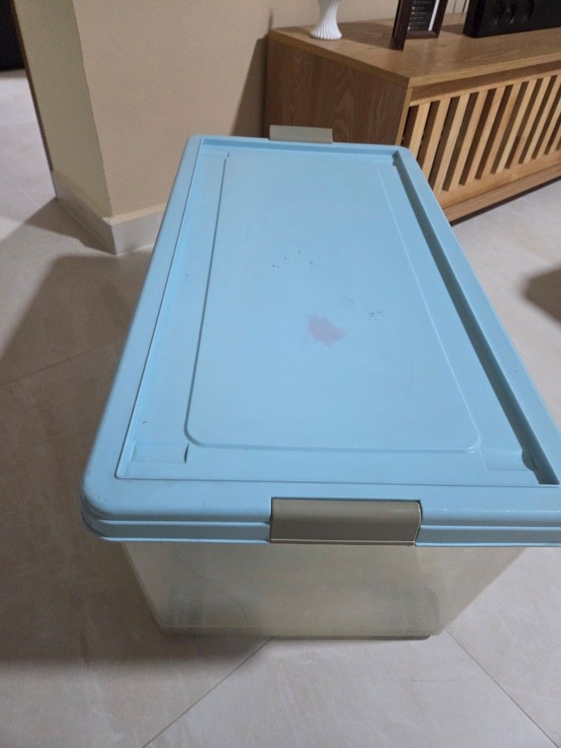 Blue Plastic Storage Box with Lid