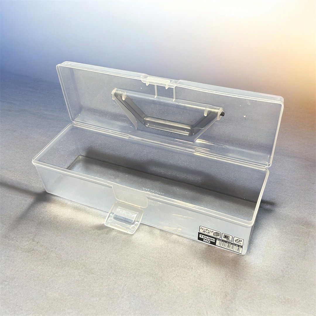 Bo35 clear plastic storage box with a top handle and latch lock (Category: Everything Else Others) located in Angeles City. Submitted by zyeplustradings (Listing ID 1437823908, Image 2). Description: Design: The box is transparent, allowing for easy identification of contents, and features a secure plastic latch to keep the lid closed. The approximate external dimensions for this specific utility box are:Length: 29.9 cm to 30.0 cmWidth: 9.7 cm to