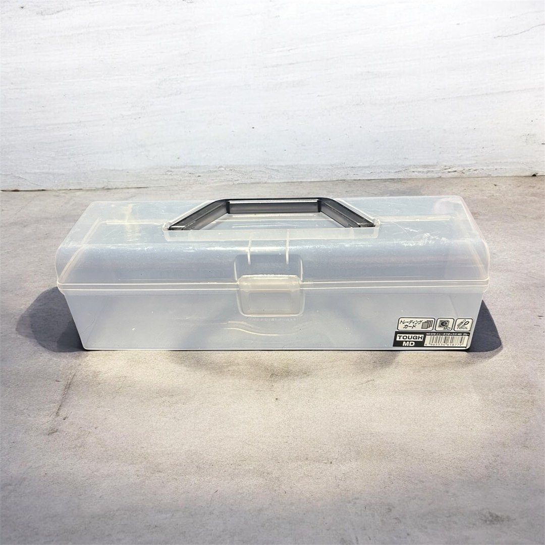 Bo35 clear plastic storage box with a top handle and latch lock (Category: Everything Else Others) located in Angeles City. Submitted by zyeplustradings (Listing ID 1437823908, Image 1). Description: Design: The box is transparent, allowing for easy identification of contents, and features a secure plastic latch to keep the lid closed. The approximate external dimensions for this specific utility box are:Length: 29.9 cm to 30.0 cmWidth: 9.7 cm to