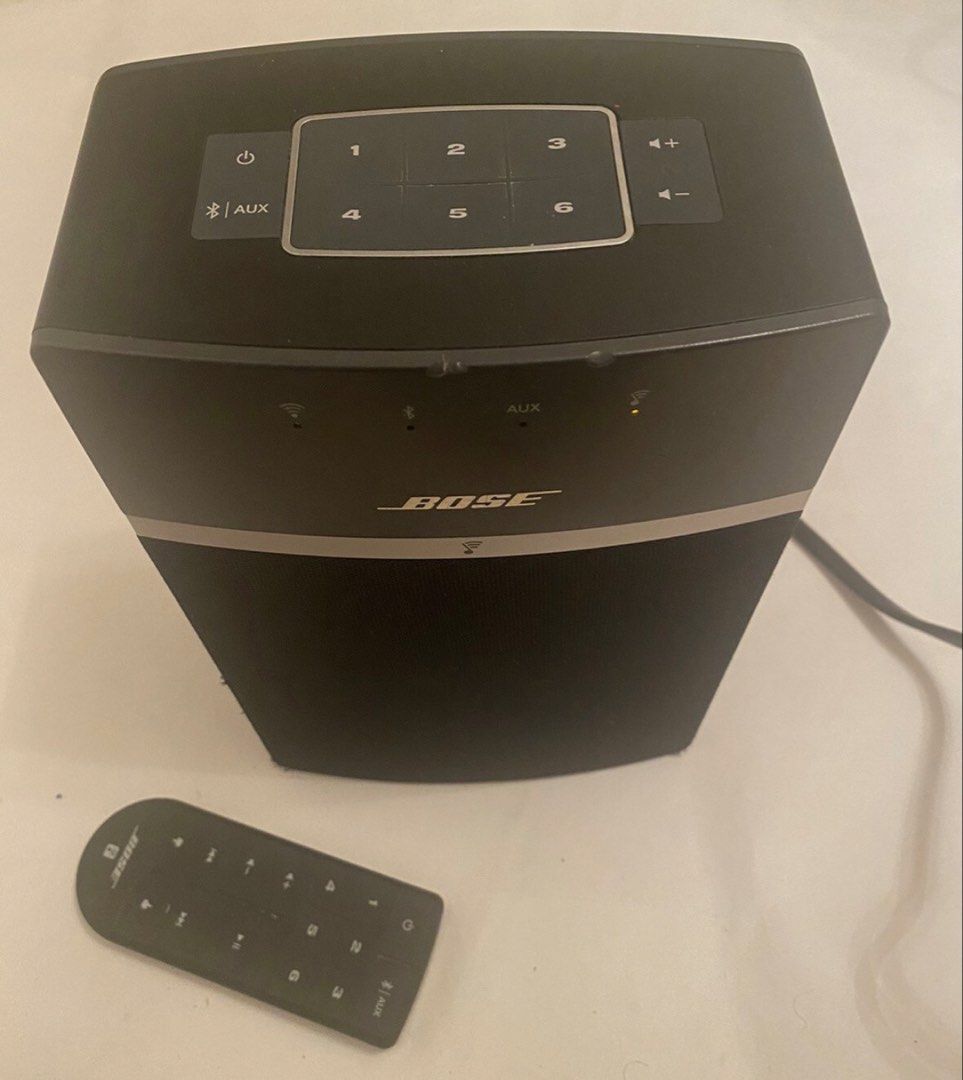 Bose SoundTouch 10 Wireless Speaker (Category: Soundbars, Speakers & Amplifiers) located in Singapore. Submitted by fairweatherdustyjaso_flower (Listing ID 1437768436, Image 2). Description: - Bose SoundTouch 10 wireless speaker - Includes remote control and power cable - Tested and working - Great sound quality - Perfect for small to medium-sized rooms - Easy to set up and use - come with box.