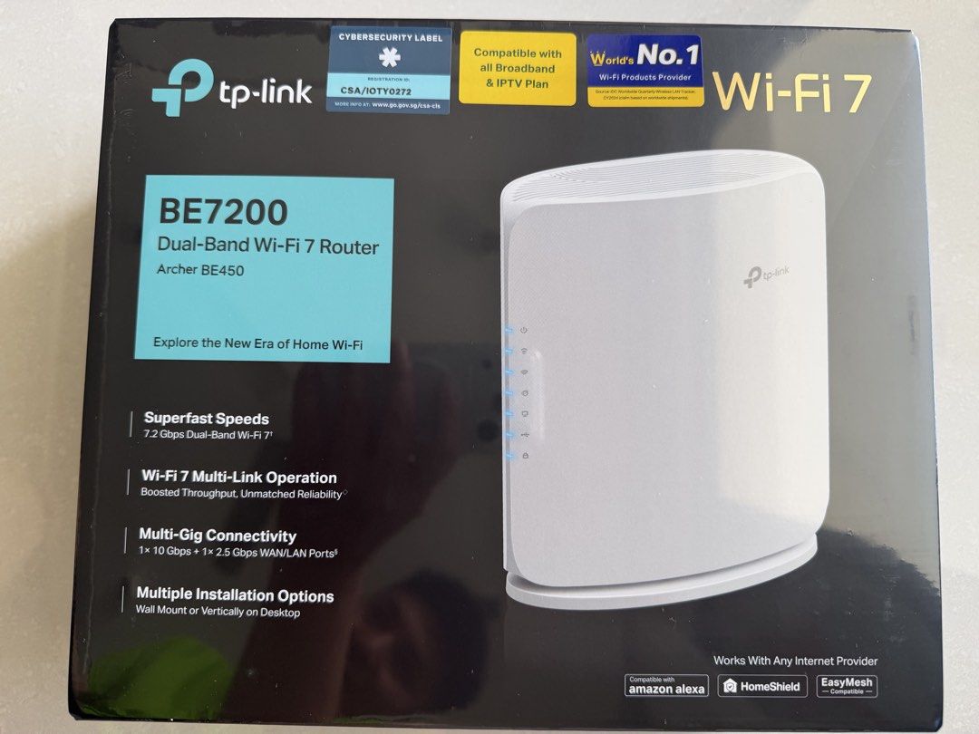Brand New TP-Link (Archer BE450) BE7200 Dual-Band Wi-Fi 7 Router
