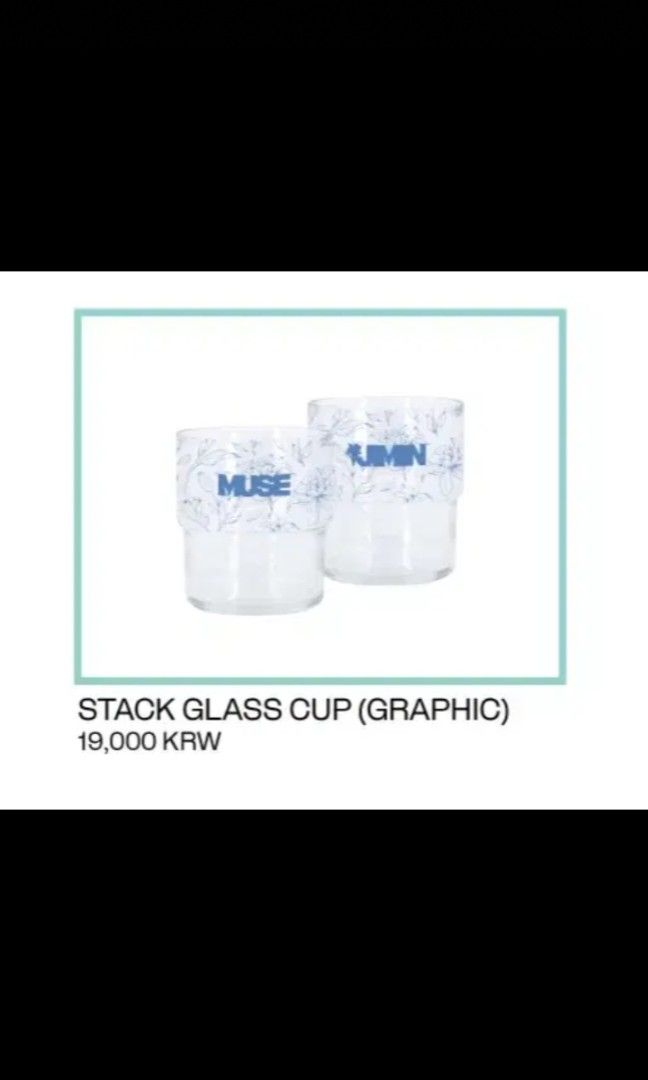 BTS Jimin Muse Stack Glass Cup (Unopened) (Category: K-Wave Merchandise) located in Taguig. Submitted by albumshop (Listing ID 1437814755, Image 3). Description: Interest Check~ wts lfb DOP: Payo ETA: 4-5 weeks.