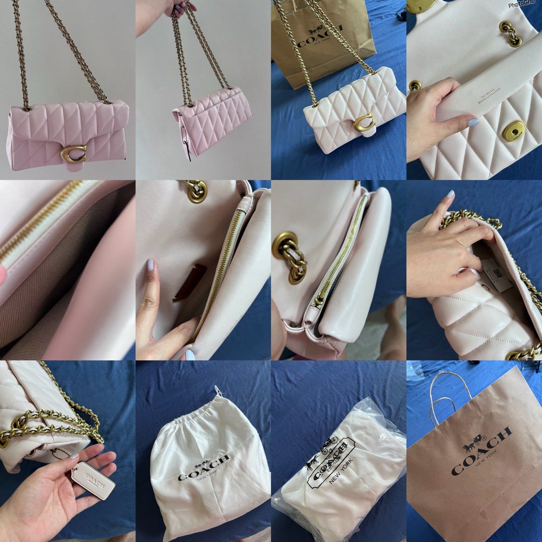 Coach Pillow Tabby Shoulder Bag (Category: Luxury Bags & Wallets) located in Quezon City. Submitted by shop.my_wardrobe (Listing ID 1437934230, Image 2). Description: NO ISSUE Hi there! This is dupe exact copy of Tabby Shoulder Quilted 26. Not Og, no issue, complete and includes dust bag, and Coach paper bag - Coach Pillow Tabby Shoulder Bag - Soft pink color - Quilted design - Gold-tone 'C' clasp - Chain strap.