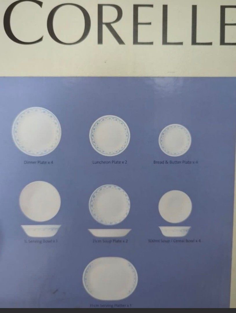 BNIB Corelle Morning Blue 18-Piece Dinnerware Set454080971807150081