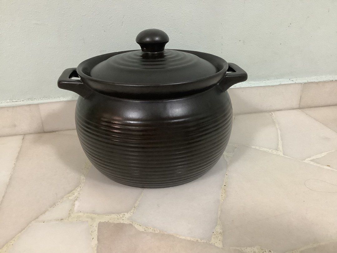 Dark Brown Ceramic Pot with Lid453960600713308161