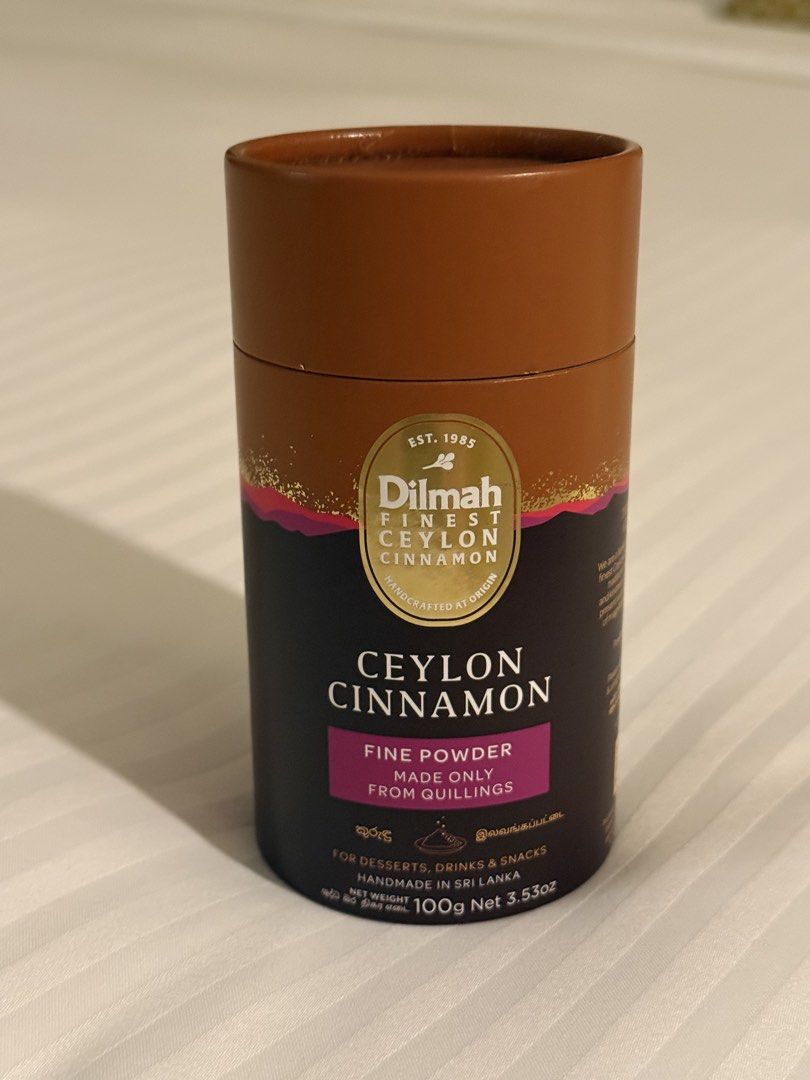 Dilmah Ceylon Cinnamon Fine Powder 100g (Category: Other Food & Drinks) located in Manila. Submitted by doodlessss (Listing ID 1437909815, Image 1). Description: - Dilmah Ceylon Cinnamon Fine Powder - 100g - Made from quilllings - Ideal for desserts, drinks, and snacks - Handmade in Sri Lanka .