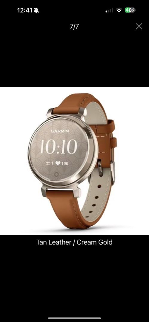 Garmin Lily 2 Watch classic tan leather cream gold, Mobile Phones