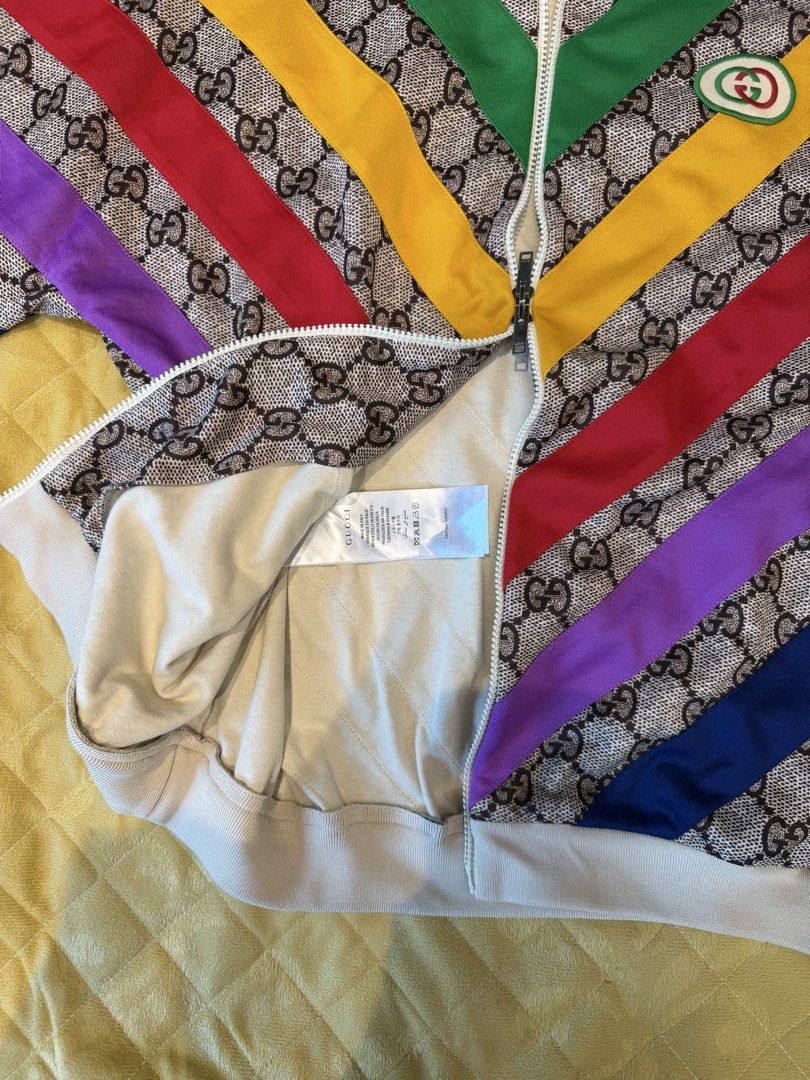 Original Gucci Rainbow GG Track Jacket (Category: Coats, Jackets and Outerwear) located in Mandaluyong City. Submitted by norbert29 (Listing ID 1437802858, Image 2). Description: - Original Gucci track jacket original price php 145,000.00 “You are defined by your clothes; you are what you wear. Rest assured that this item is original. Once you will see the item and you find out that is fake. I will return your money twice the price. Selling this 