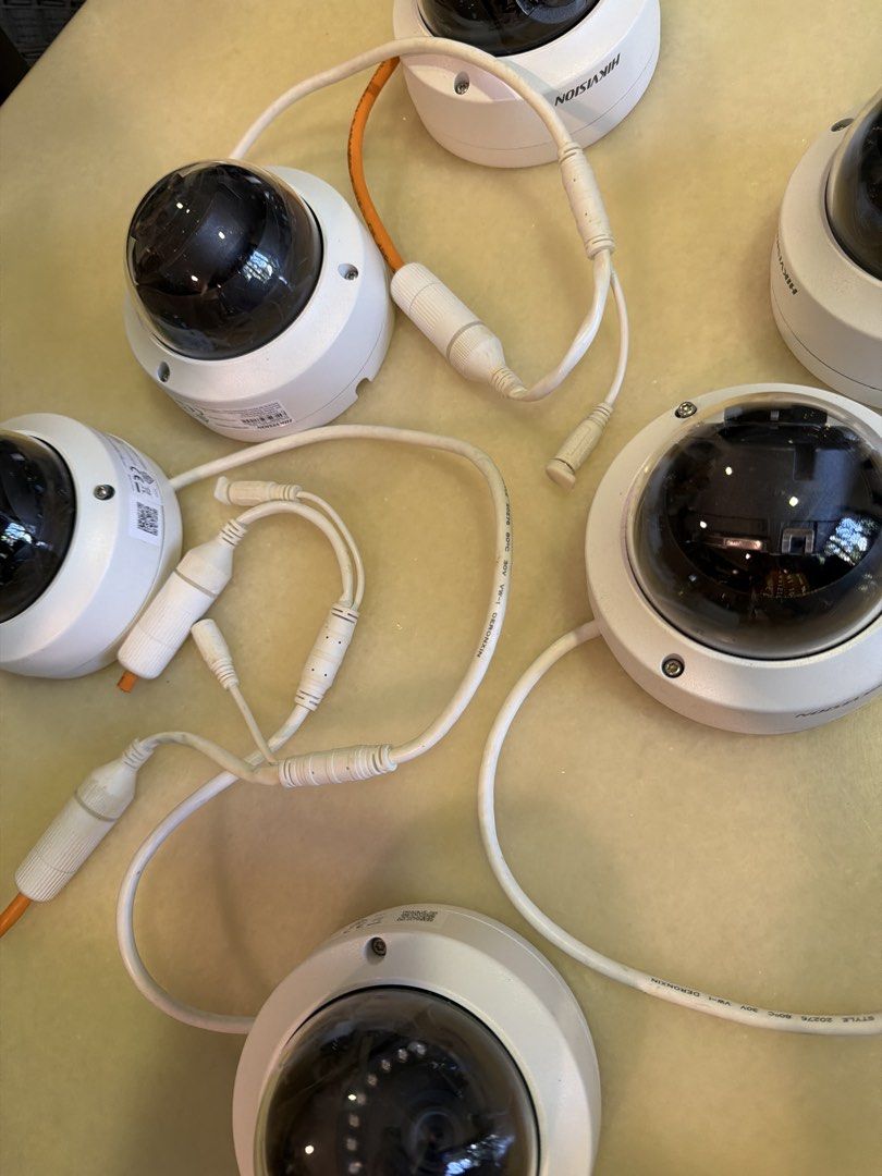 Hikvision Dome CCTV Camera (Category: Security Systems & CCTV Cameras) located in Singapore. Submitted by riseandshine_ (Listing ID 1437814533, Image 3). Description: - Hikvision dome CCTV cameras - White casing - Clear dome - Includes power and video cables - Ideal for home or office security - Contact seller for more information.