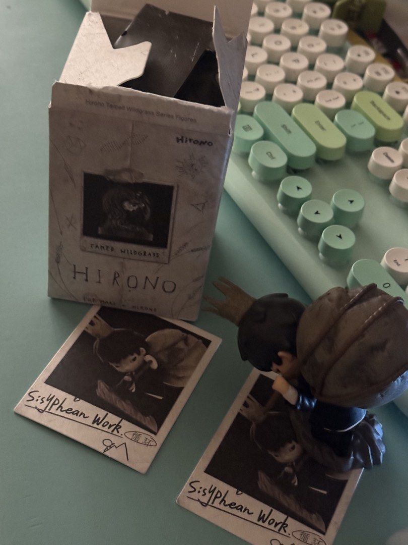 Hirono Tamer Wildgrate Figure (Category: Designer & Blind Box Toys) located in Pasig City. Submitted by Johna (Listing ID 1437837268, Image 1). Description: selling my dupe Hirono Tamer Wildgrate figure 🥲 unboxed but figure packaging not opened. thanks sa art card para alam agad 😅 - Includes original box, art card, and figure and popmart small paper bag.