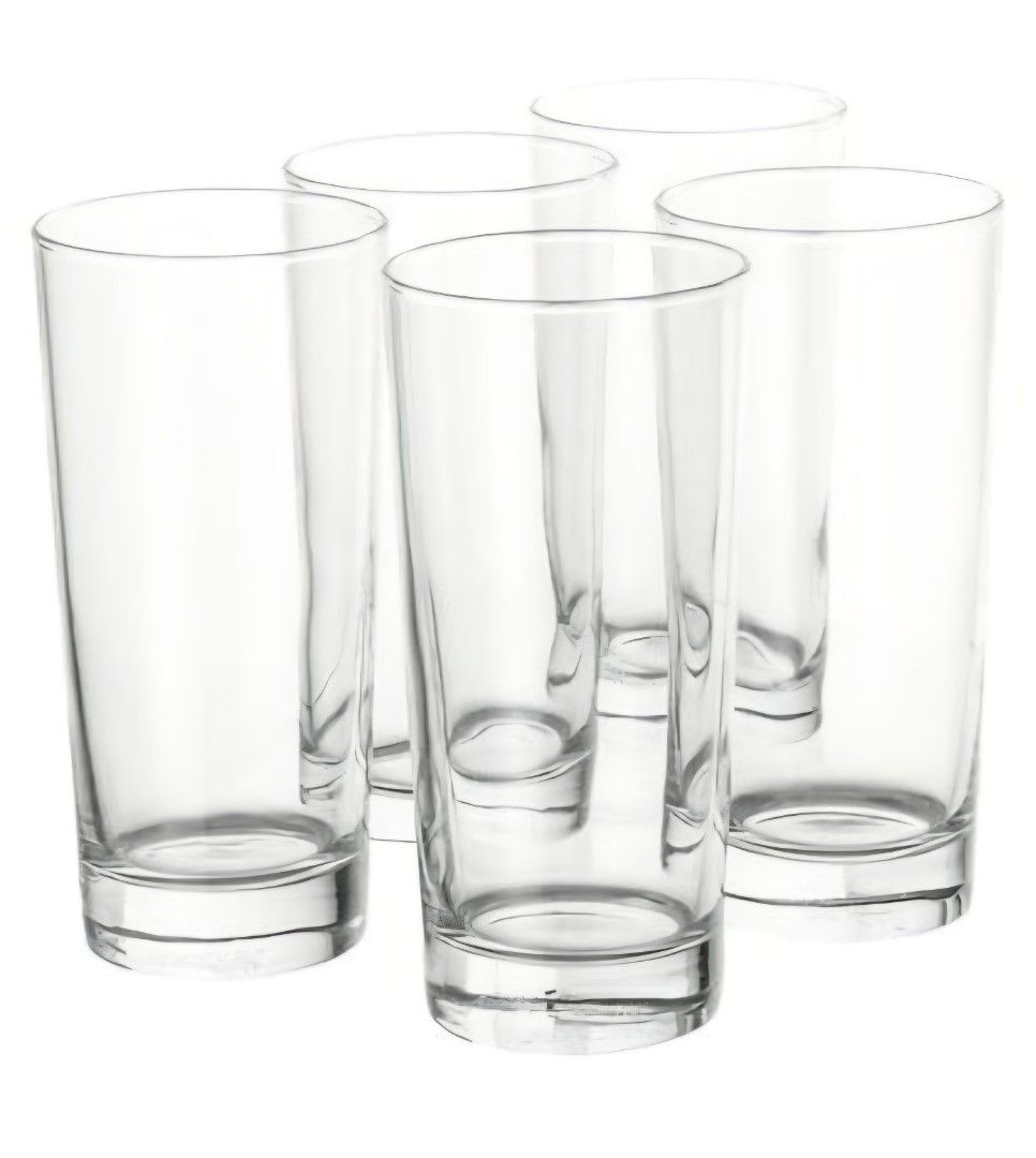 IKEA drinking glasses-Set of 5 Clear Drinking Glasses