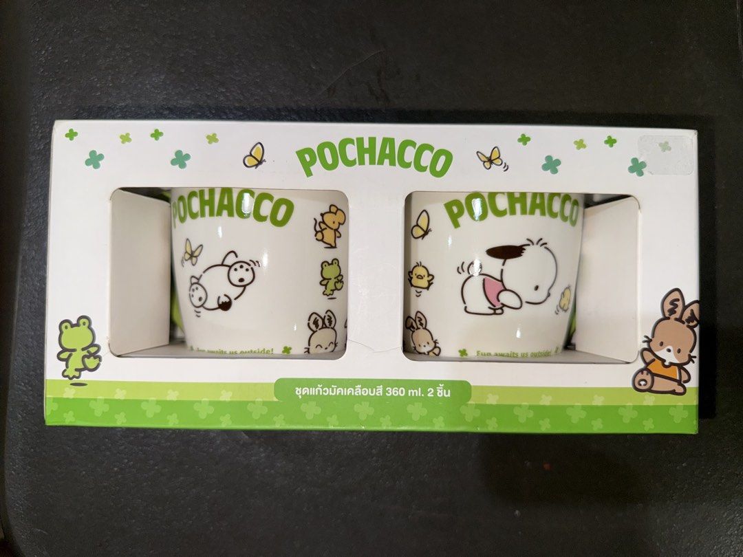 [IMPORTED] Pochacco Mug Set 360ml (Category: Coffee & Tea Tableware) located in Manila. Submitted by oceans18 (Listing ID 1437877876, Image 1). Description: Imported Pochacco mug set from Thailand. Includes two 360ml mugs with unique Pochacco designs. Perfect for drinks. A must-have for Pochacco fans!.