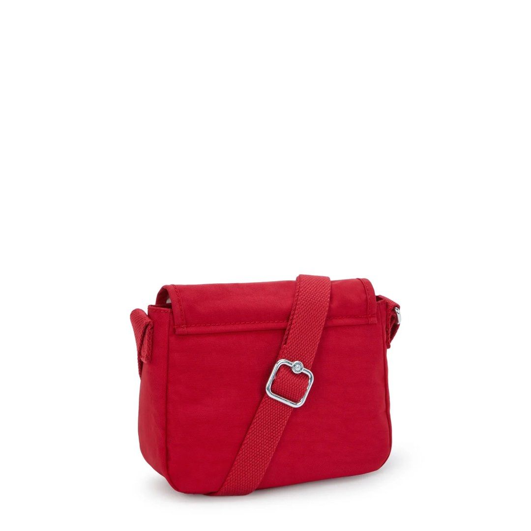 Kipling Sabian Crossbody mini bag (Category: Shoulder Bags) located in San Fernando. Submitted by decmd (Listing ID 1437766987, Image 2). Description: - Kipling sabian crossbody mini bag - Flap closure - Adjustable strap - Zippered front pocket - Main compartment with key clasp - Includes Kipling monkey charm - Available colors: Red and Black.