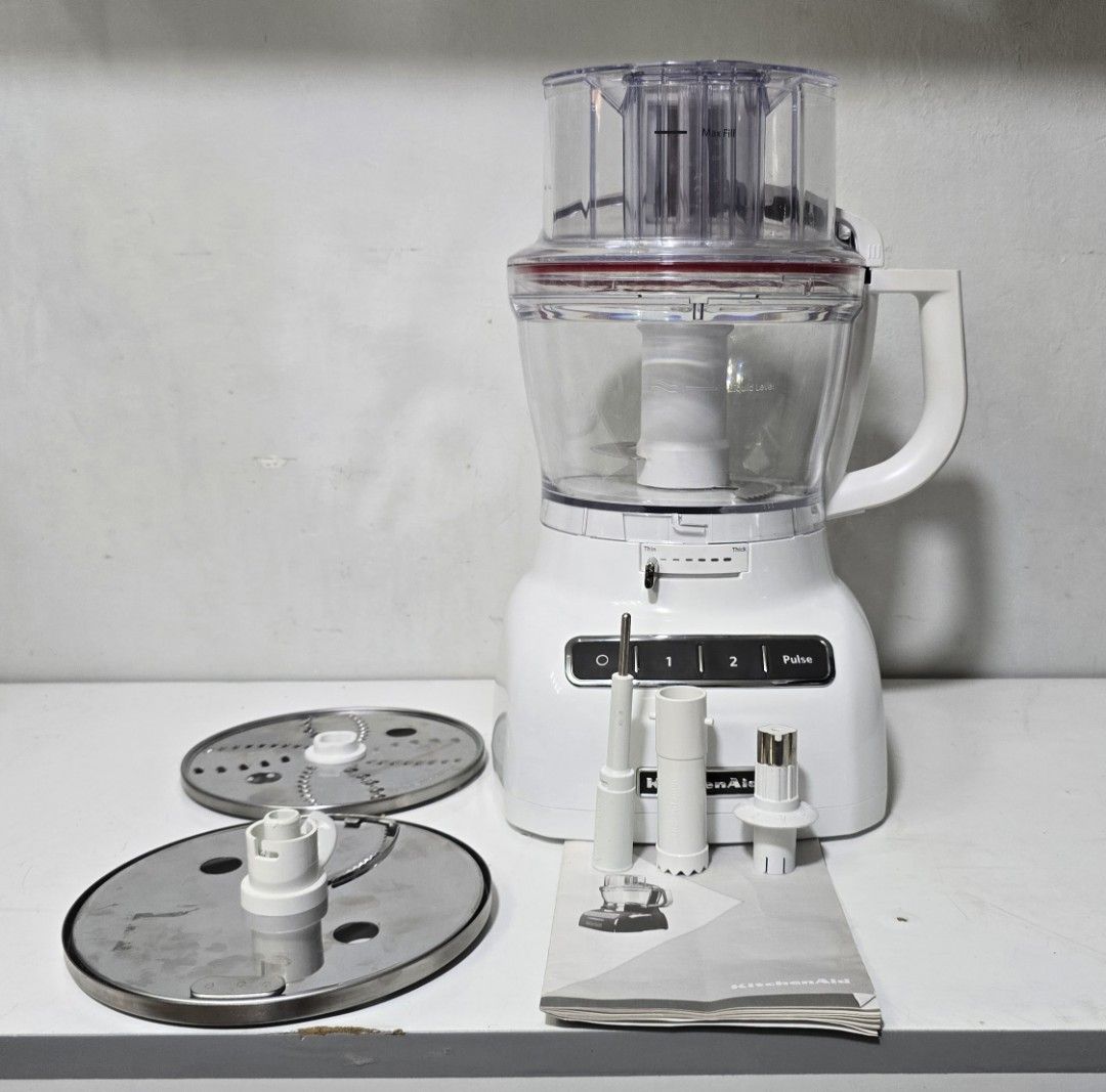 Kitchenaid 13 Cups Food Processor (Category: Juicers, Blenders & Grinders) located in Rizal. Submitted by potato_corner (Listing ID 1437931764, Image 1). Description: Kitchenaid Food Processor Australian mall pull out Used as display unit no box Complete accessories 3.1L 220V.