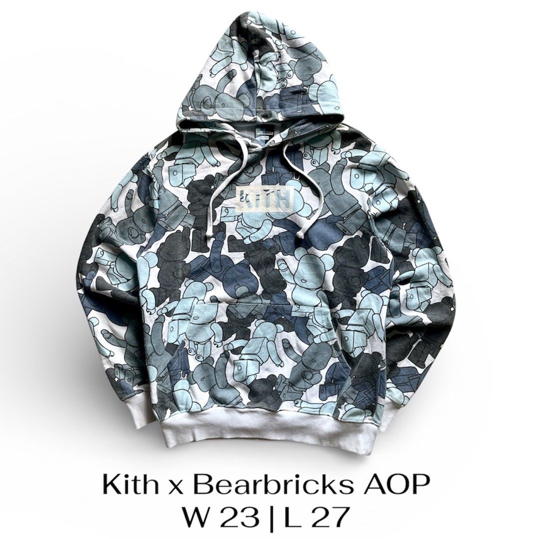 Kith x Bearbricks Pattern AOP (Category: Coats, Jackets and Outerwear) located in Manila. Submitted by bloodripsx (Listing ID 1437922978, Image 1). Description: This is a Kith x Bearbrick Pattern AOP Hoodie in a multi-colorway from the SS19 collection..
