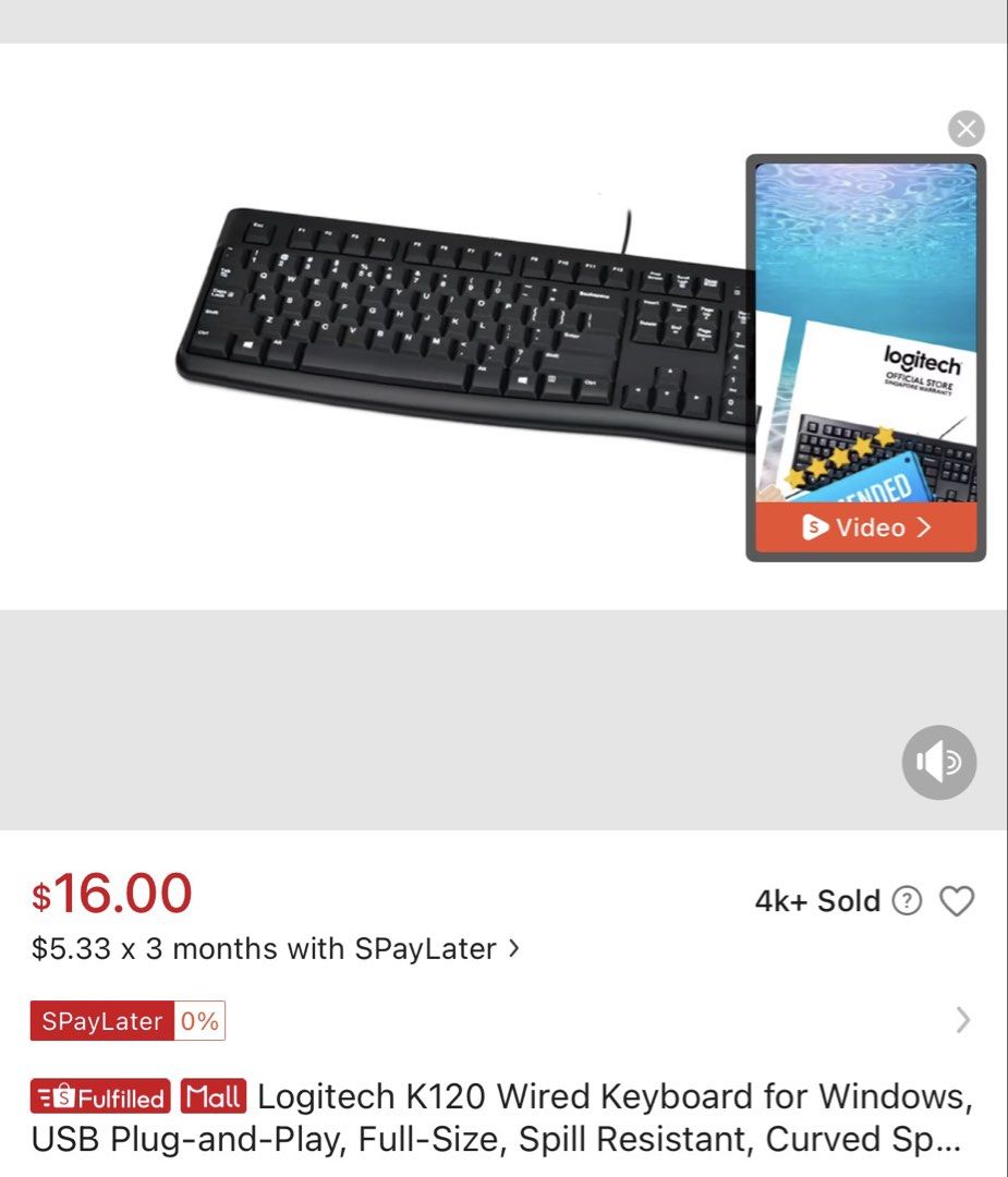 Logitech K120 Wired Keyboard - Spill Resistant454155561903728642