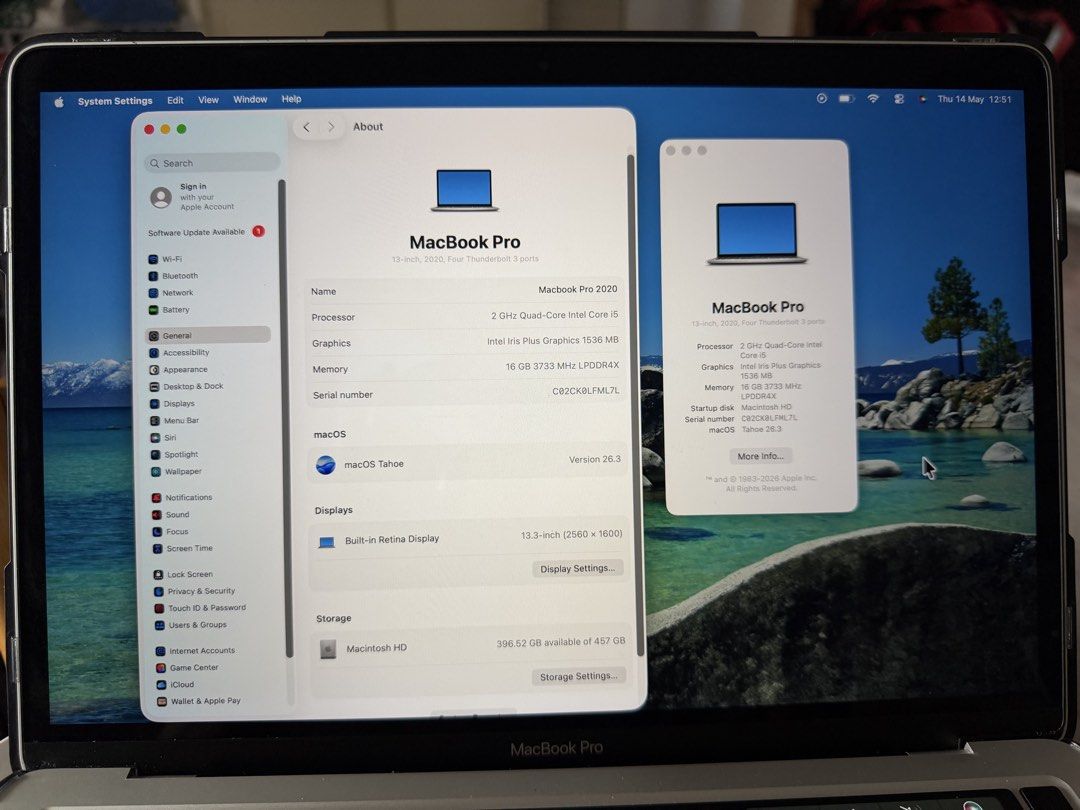 MacBook Pro 2020 13-inch - Intel i5, 16GB RAM