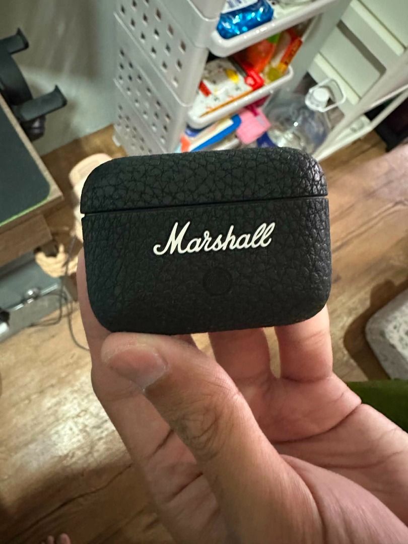 Marshall AirPods Original (Category: Earphones) located in Caloocan City. Submitted by clarence12345 (Listing ID 1437772336, Image 1). Description: For sale Marshall Motif II ANC True Wireless Earbuds Original price 10200 RFS: Extra earbuds used twice only - Black AirPods case - Features the Marshall logo - Textured surface - Designed for AirPods protection.