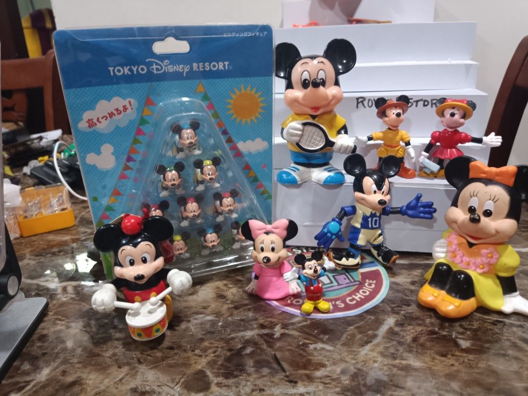 Mickey Mouse figures set bundle (Category: Toys & Games) located in Caloocan City. Submitted by rovynstore30 (Listing ID 1437912096, Image 1). Description: all with markings authentic almost lahat disney markings 2 made for mcdo mod: lalamove or shoppe checkout.