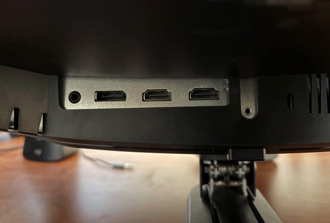 Monitor and speakers (Category: TV) located in Manila. Submitted by apextradinglimited (Listing ID 1437927181, Image 2). Description: WMonitor: Dell - S2721HGF 27” LED Curved FHD FreeSync and G-SYNC Gaming Monitor (DisplayPort, HDMI) - Black Speaker de: Logitech - Z313 2.1-Channel Speaker System (3-Piece) for PC - Black/Silver.