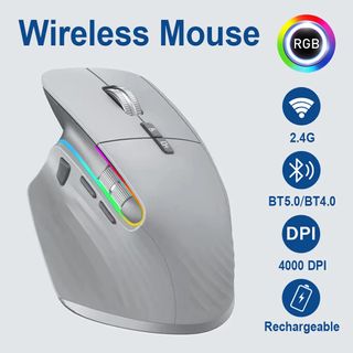 Multi-Device Wireless Mouse Bluetooth 5.0 & 3.0 Mouse 2.4G Wireless Portable Optical Mouse Ergonomic Right-Hand Computer Mouse459984490328248320