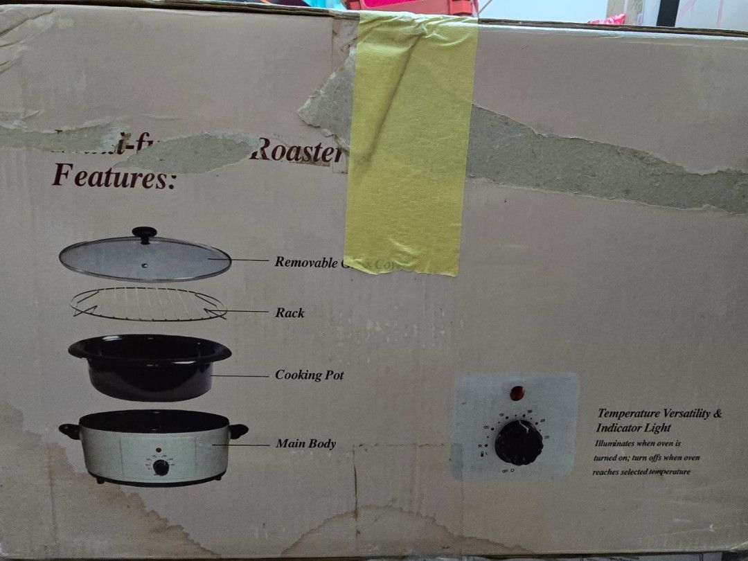 Multi-function Roaster Oven (Category: Ovens & Toasters) located in Seri Kembangan. Submitted by rey_y_y (Listing ID 1437905009, Image 2). Description: Brand new roaster oven. Never used before. Kept it in store until now. - Multi-function roaster oven - Perfect for roasting, baking, and cooking - Comes with a rack and cooking pot COD Taman Equine.