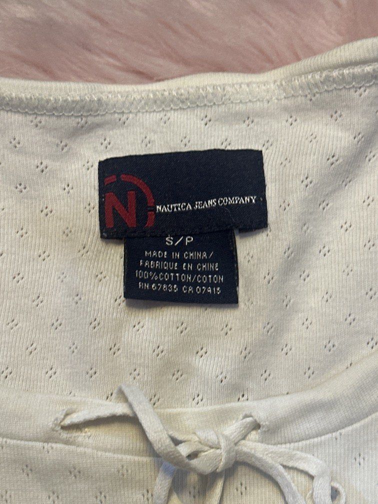 nautica jeans self-tie mesh top (Category: Blouses) located in Antipolo. Submitted by thea_thrifts07 (Listing ID 1437873868, Image 3). Description: .