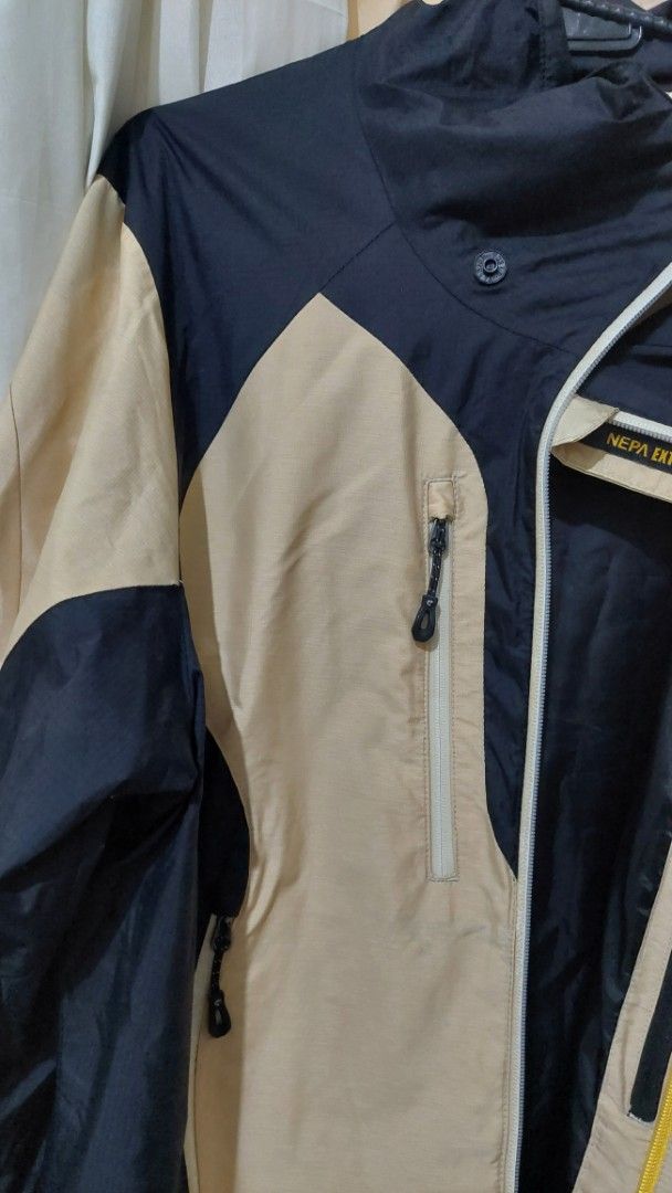 Hiking NEPA Extreme Jacket - Beige and Black (Category: Coats, Jackets and Outerwear) located in Governor Generoso. Submitted by cma_rarefitph (Listing ID 1437766324, Image 3). Description: - NEPA Extreme jacket - Color: Beige and black - Size: M (95) - Features: - Multiple zippered pockets - Full-length zipper - Hood - NEPA logo present.