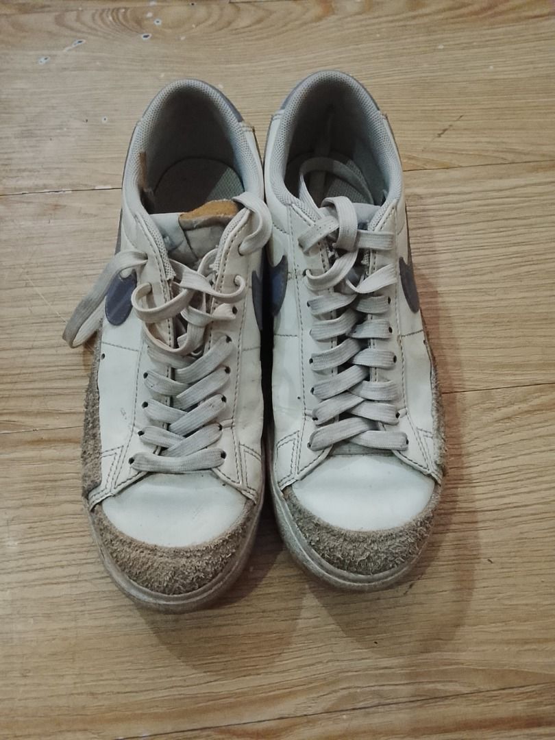 Nike Blazer Low White Blue Sneakers (Category: Sneakers) located in Manila. Submitted by benxnder72437 (Listing ID 1437931301, Image 3). Description: - Nike Blazer Low - Color: White and Blue - Size: US 6, UK 3.5, EUR 36.5, CM 23 - Features Nike logo - Style Code: DJ0292-110 - Made in Indonesia.