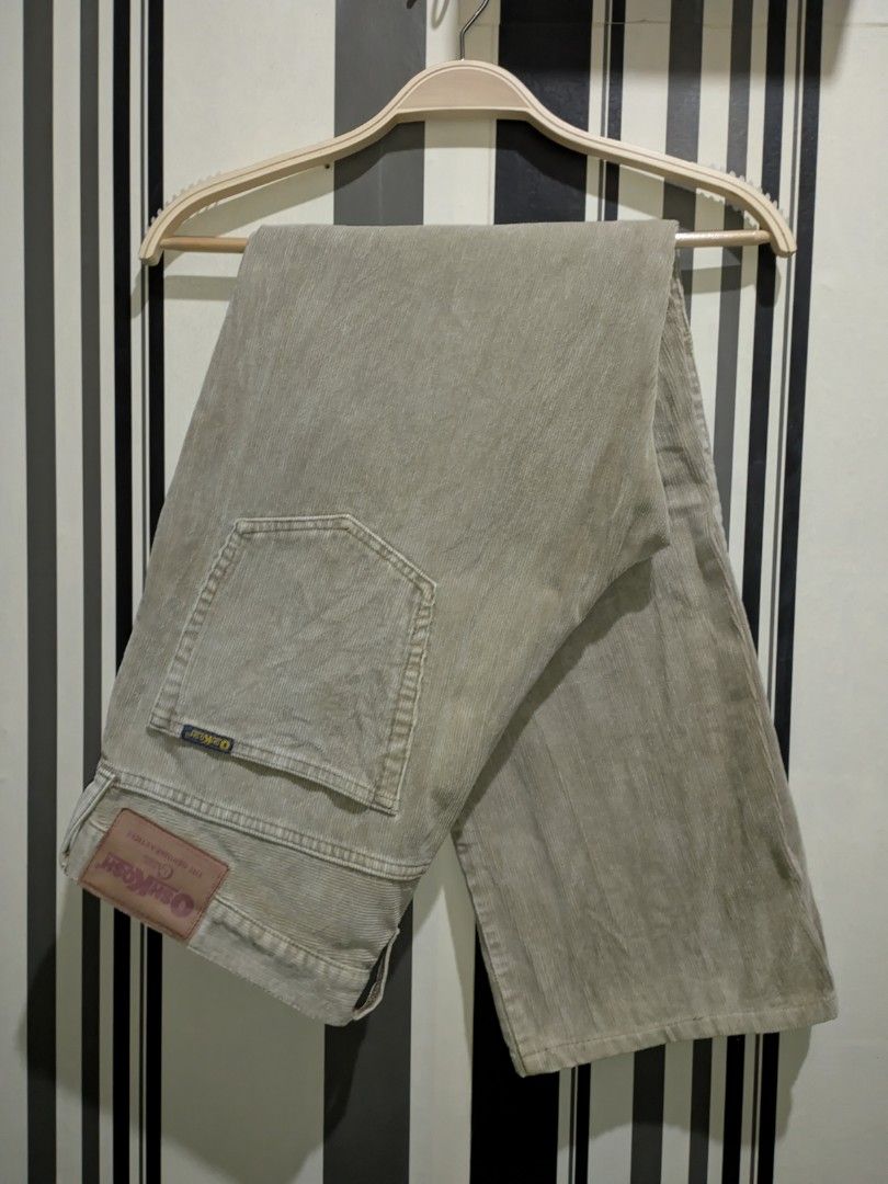 OshKosh Classic Corduroy Pants(1990s) (Category: Trousers) located in Quezon City. Submitted by retrocycles (Listing ID 1437794267, Image 1). Description: Vintage OSHKOSH Classic Corduroy Pants (1990s) Size 33 on tag, Made in Japan Dimensions: Outseam - 104cm / Inseam - 73cm / Front rise - 32cm Thigh opening - 32cm / Leg opening - 21cm Bronze hardwares x button, 100% cotton Good Condition 500.00 + sf.