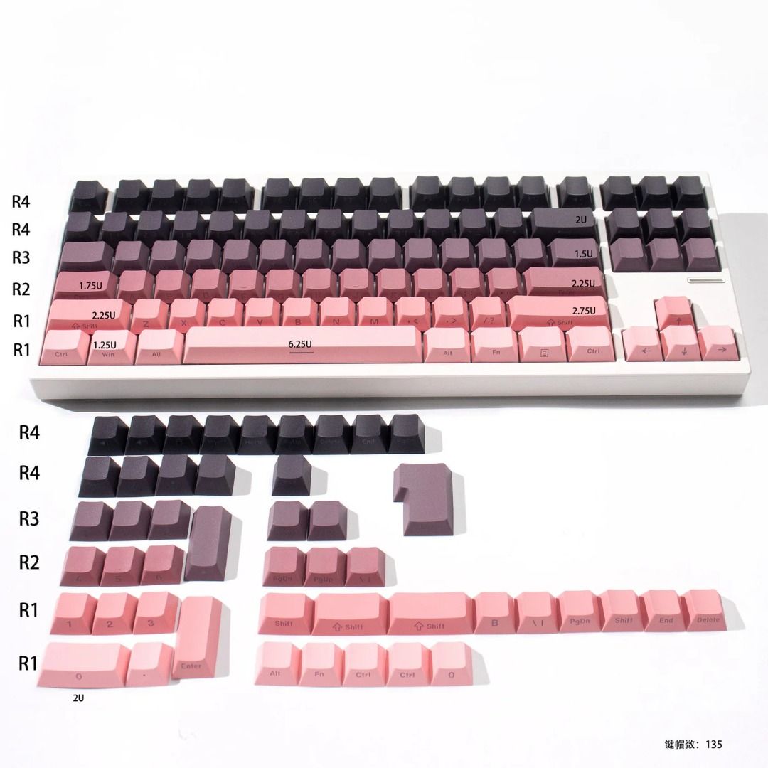 Pink Gradient Side-Printed Keycap Set453761177402091522