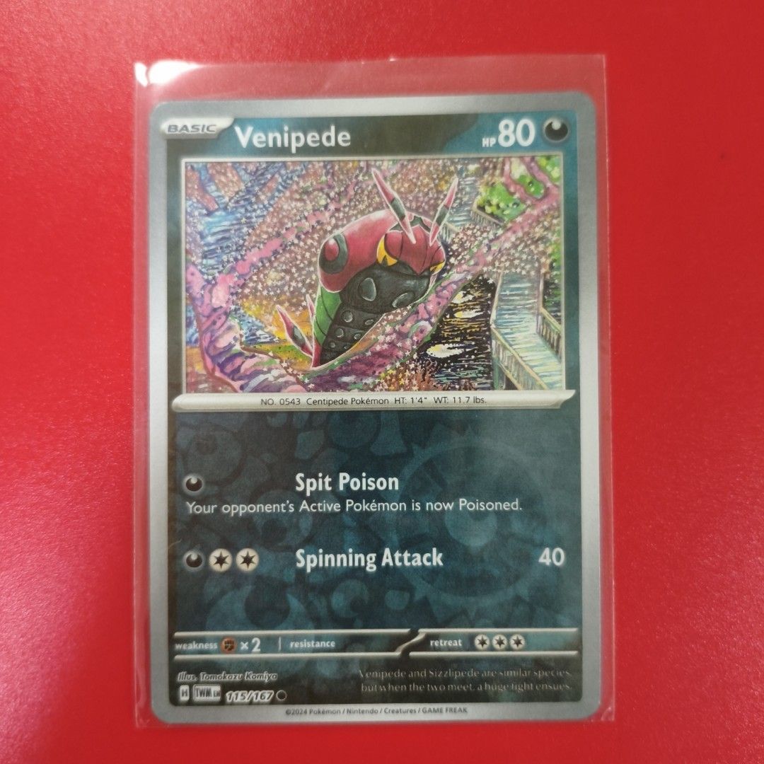 venipede pokemon card Venipede 38/98 Pokemon Card Emerging Powers Common 70 HP Near Mint J42