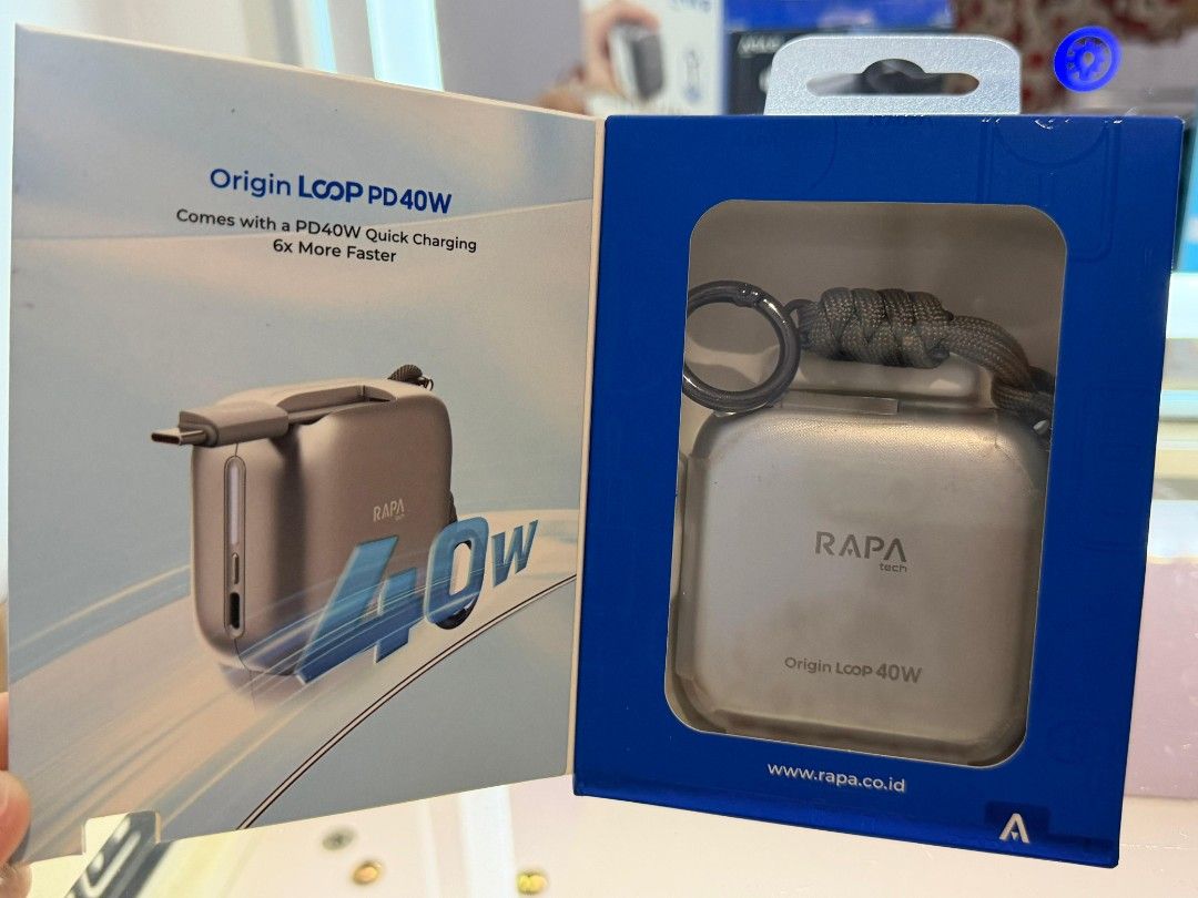 RAPAtech Powerbank Origin Loop PD40W 10000mAh with Retractable, Telepon ...