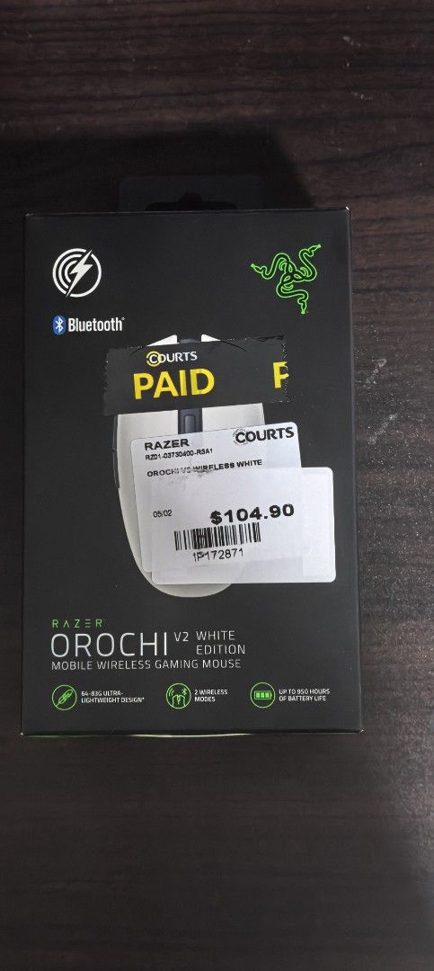 Razer Orochi V2 White Edition Mobile Wireless Gaming Mouse