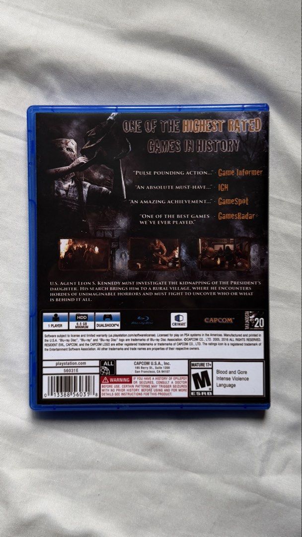 Resident Evil 4 2005 - PS4 (Category: PlayStation) located in Dagupan City. Submitted by techstep (Listing ID 1437772568, Image 2). Description: Resident evil 4 2005 - Tested 100% Working - Replacement cover - 600 only!! Meetup at Sm Dagupan. Can do ship via J&T .