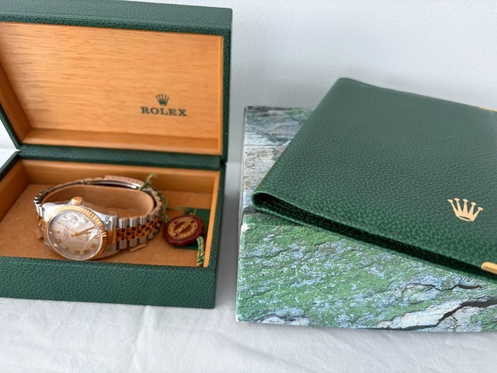 Rolex Datejust Two-Tone Watch Brand New (Category: Luxury Watches) located in Manila. Submitted by paolohernandez28 (Listing ID 1437808802, Image 3). Description: Selling my Rolex Datejust 36 in two-tone steel and 18k yellow gold. Classic fluted bezel, Jubilee bracelet, and the ivory pyramid Roman numeral dial. DETAILS • Model: Datejust 36mm • Case: Stainless steel + 18k yellow gold • Bezel: Fluted 18k yellow gold • Dial: Ivory pyramid Roman nume