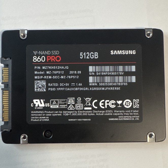 Samsung 860 (PRO) 512GB SSD