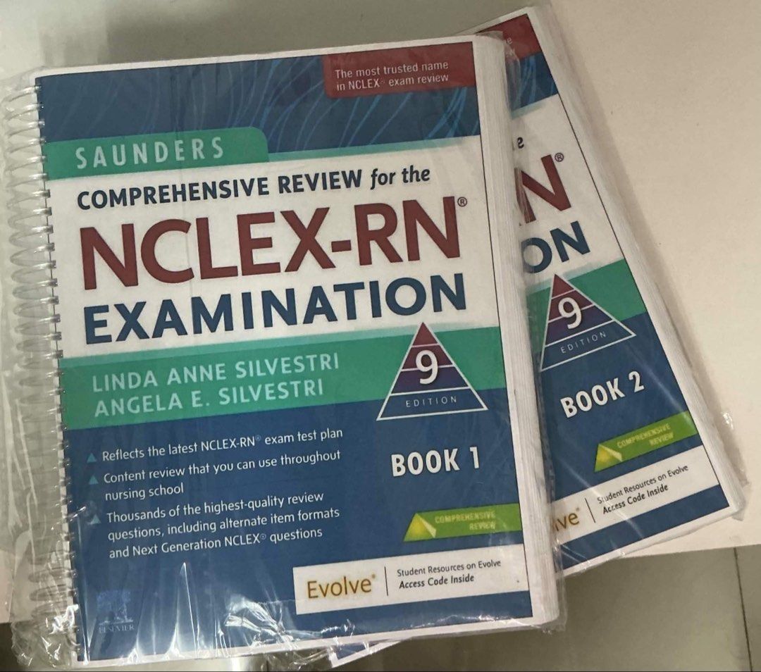 Saunders Comprehensive Review for NCLEX-RN Examination (Category: Textbooks) located in Manila. Submitted by emyrosecat28024 (Listing ID 1437809129, Image 1). Description: - Saunders Comprehensive Review for the NCLEX-RN Examination, 9th Edition (Books 1 & 2) - Aligned with the latest NCLEX-RN exam test plan - Comprehensive content review for nursing school - Includes thousands of review questions - Features alternate item formats and Next Genera