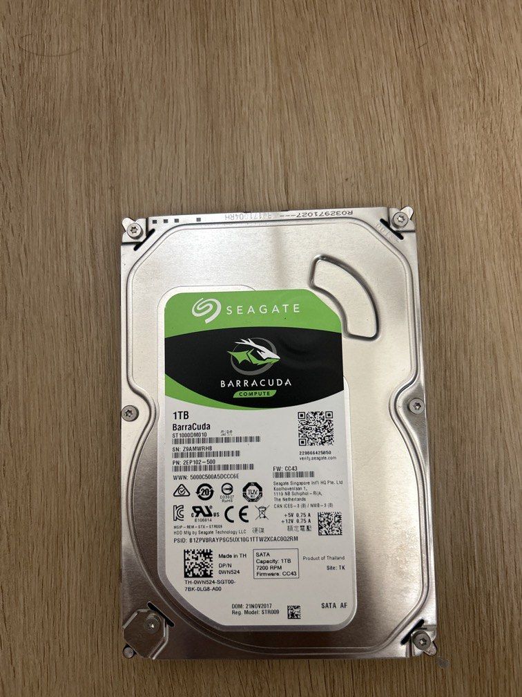 Seagate 1TB sata454012407508510720