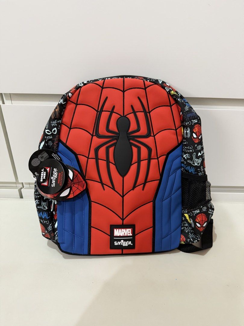 Smiggle Spider Man Junior Character Hoodie Backpack (Category: Babies & Kids Fashion) located in Manila. Submitted by preloved_new_forsale (Listing ID 1437770453, Image 1). Description: Brand new with tag.