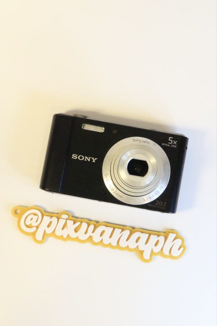 Sony Cybershot DSC-W800 (Category: Cameras) located in Quezon City. Submitted by pixvanaph (Listing ID 1437836326, Image 1). Description: (🦩) Sony Cybershot DSC-W800 [black] price: ₱7,500 — 𝐀𝐕𝐀𝐈𝐋𝐀𝐁𝐋𝐄 | crowd’s favorite IG: @pixvanaph 💞 𑣲 no functional issues, all working! 𑣲 20.1 megapixels, ccd sensor 𑣲 5x optical zoom 𑣲 9/10 body cosmetics 𑣲 release date: february 2014 (🐰) Inclusions: • unit itself • wet & dry wipes • microfiber