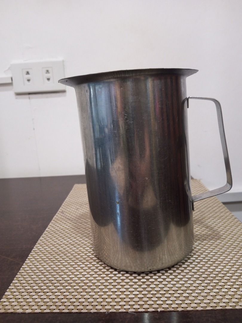 Stainless Pitcher (Category: Coffee & Tea Tableware) located in Quezon City. Submitted by foxsquaredeals (Listing ID 1437850640, Image 1). Description: 16cm x 5cm 5pcs available RFS: Used from previous business Own pick up/SF shouldered by buyer. MOP: Cash upon pick up, BDO, BPI or Chinabank .