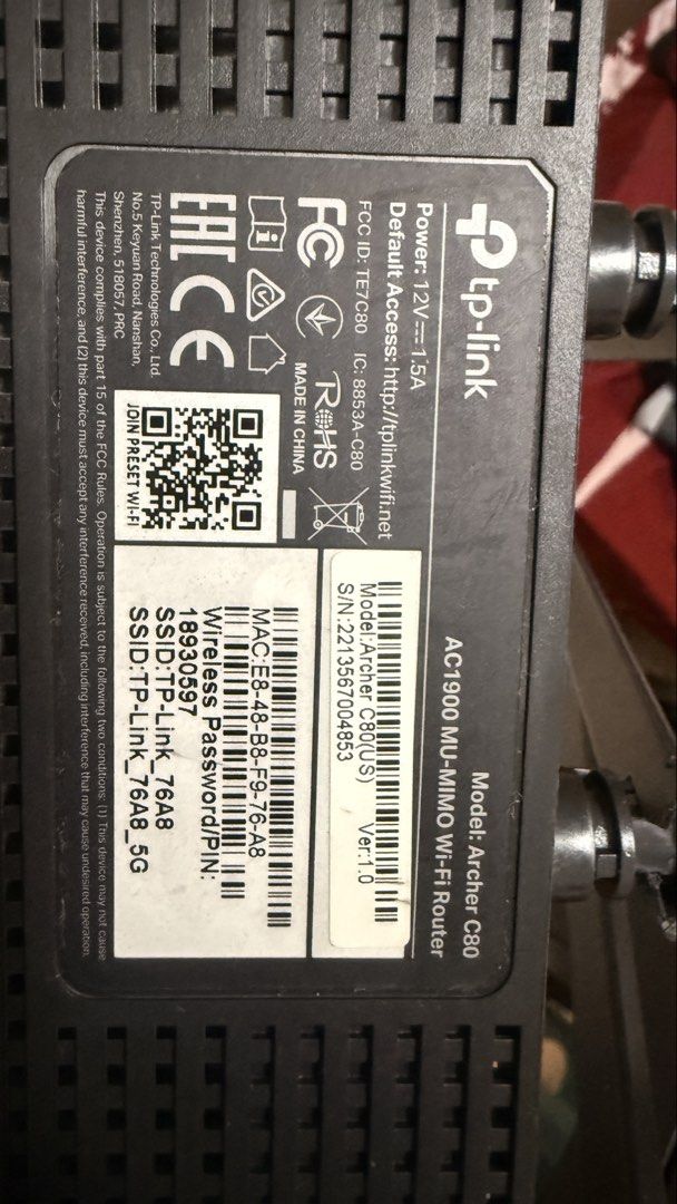 TP-Link Archer C80 AC1900 MU-MIMO WiFi Router454028795325327361