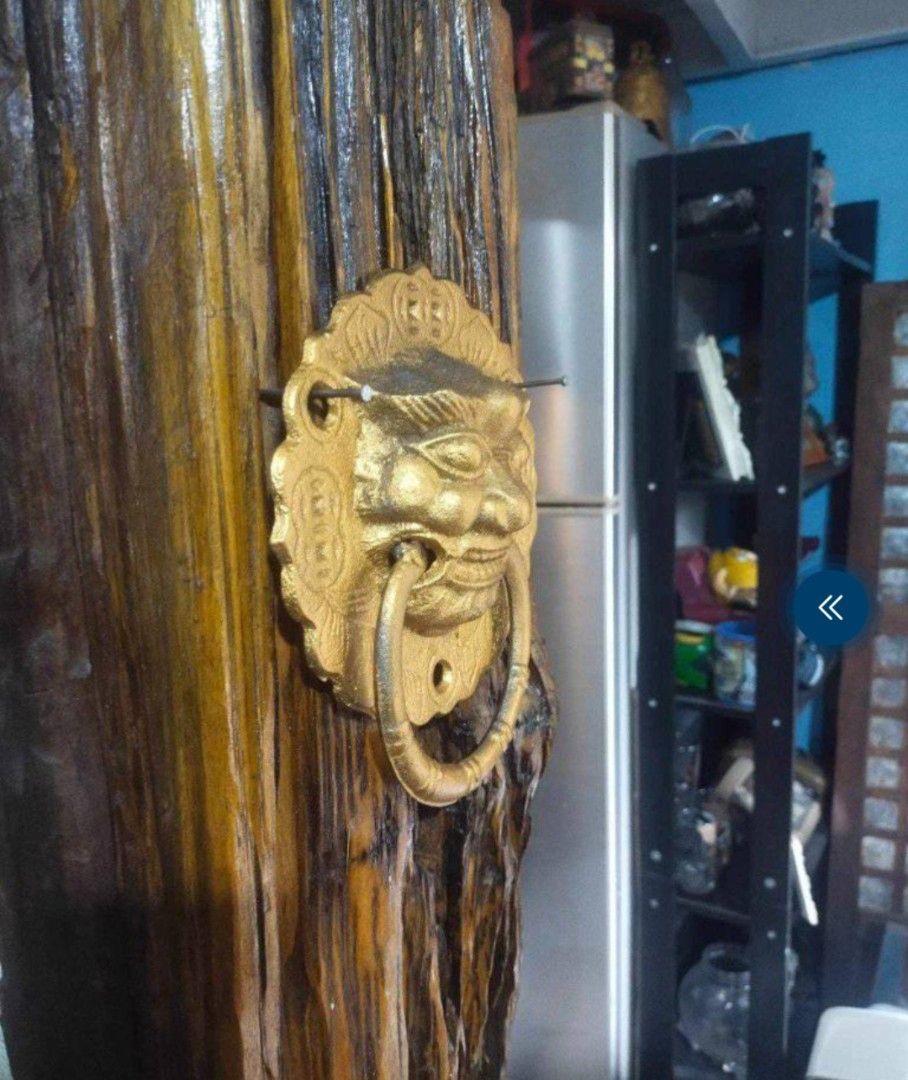 Vintage Brass Lion Door Knocker (Category: Other Home Decor) located in Manila. Submitted by erica111591 (Listing ID 1437814828, Image 1). Description: - Vintage brass lion door knocker - Detailed design - Approximately 6 inches wide - Includes mounting hardware.